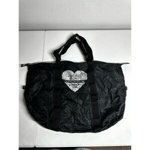 Victoria's Secret Fashion Show London 2014 Carry Tote Duffle Bag Black Silver